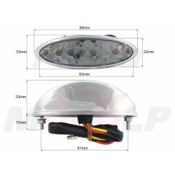 TYLNA LAMPA TYŁ UNIWERSALNA LEDOWA LED 12V 1,5 / 0,5W CHROM HOMOLOGACJA E8