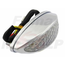 TYLNA LAMPA TYŁ UNIWERSALNA LEDOWA LED 12V 1,5 / 0,5W CHROM HOMOLOGACJA E8