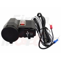 MOTOCYKLOWE GNIAZDO 2X USB ZAPALNICZKI OUT DC 5V / 3.1A - UCHWYT OTWÓR 12MM