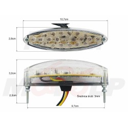 TYLNA LAMPA TYŁ LEDOWA LED BIAŁA 12V 0,9/0,06W UNIWERSALNA HOMOLOGACJA E11
