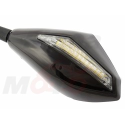 LUSTRA LUSTERKA Z LEDOWYMI KIERUNKOWSKAZAMI LED 12V DO MONTAŻU NA OWIEWKĘ OWIEWKA CZARNY POŁYSK
