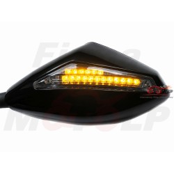 LUSTRA LUSTERKA Z LEDOWYMI KIERUNKOWSKAZAMI LED 12V DO MONTAŻU NA OWIEWKĘ OWIEWKA CZARNY POŁYSK