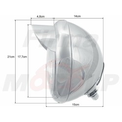 REFLEKTOR PRZEDNIA LAMPA PRZÓD CHROM METAL YAMAHA XVS 650 1100 DRAG STAR HOMOLOGACJA E4