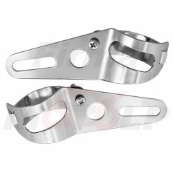 UCHWYTY MOCOWANIA REFLEKTORA PRZEDNIEJ LAMPY PRZÓD CHROM OBEJMA RURY 36MM - 49MM