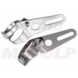 UCHWYTY MOCOWANIA REFLEKTORA PRZEDNIEJ LAMPY PRZÓD CHROM OBEJMA RURY 36MM - 49MM