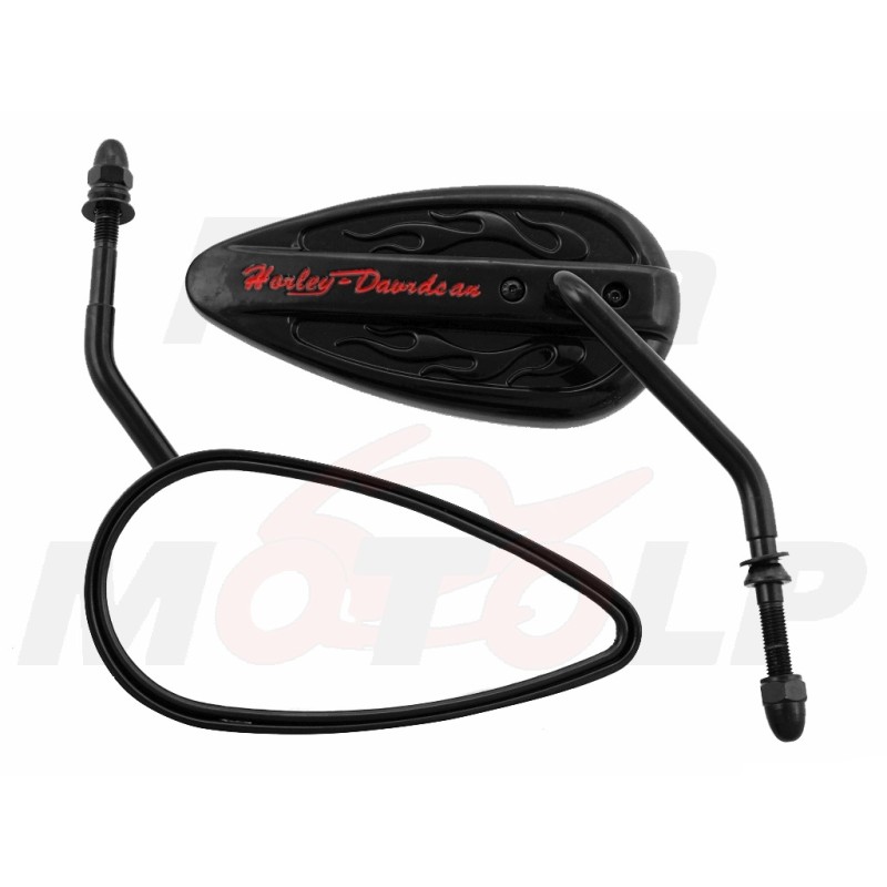 LUSTRA LUSTERKA METALOWE CZARNY POŁYSK 8MM HARLEY DAVIDSON HD H-D