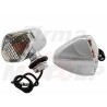 BIAŁE MIGACZE KIERUNKOWSKAZY KIERUNKI CHROM METAL ŻARÓWKA 12V 23W ŚRUBA 8MM