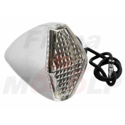 BIAŁE MIGACZE KIERUNKOWSKAZY KIERUNKI CHROM METAL ŻARÓWKA 12V 23W ŚRUBA 8MM