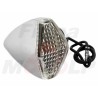BIAŁE MIGACZE KIERUNKOWSKAZY KIERUNKI CHROM METAL ŻARÓWKA 12V 23W ŚRUBA 8MM