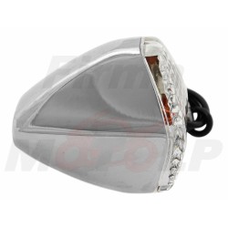 BIAŁE MIGACZE KIERUNKOWSKAZY KIERUNKI CHROM METAL ŻARÓWKA 12V 23W ŚRUBA 8MM