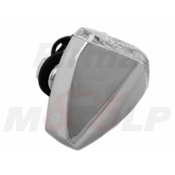BIAŁE MIGACZE KIERUNKOWSKAZY KIERUNKI CHROM METAL ŻARÓWKA 12V 23W ŚRUBA 8MM