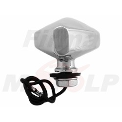 BIAŁE MIGACZE KIERUNKOWSKAZY KIERUNKI CHROM METAL ŻARÓWKA 12V 23W ŚRUBA 8MM