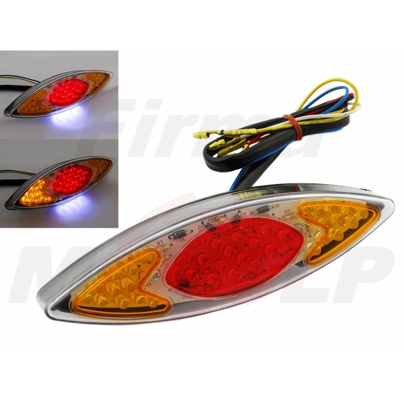 TYLNA LAMPA TYŁ LED LEDOWA 12V KOCIE OKO STOP + KIERUNKOWSKAZY