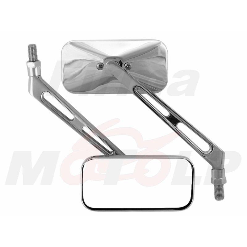 LUSTRA LUSTERKA CHROMOWANE METALOWE M10 10MM CHOPPER DRAG CRUISER CLASSIC