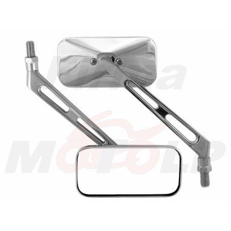 LUSTRA LUSTERKA CHROMOWANE METALOWE M10 10MM CHOPPER DRAG CRUISER CLASSIC