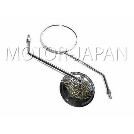 LUSTRA LUSTERKA UNIWERSALNE CHROM M10 10MM CHOPPER DRAG CRUISER KLASYK