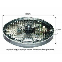 TYLNA LAMPA TYL UNIWERSALNA CHROM METAL KRZYZ HOMOLOGACJĘ E11