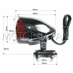 TYLNA LAMPA TYL UNIWERSALNA METALOWA CHROM HOMOLOGACJA E11