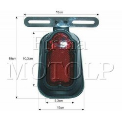 TYLNA LAMPA TYL METALOWA MOCOWANIE TABLICY CZARNA