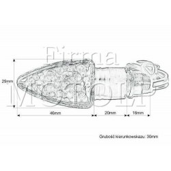MIGACZE KIERUNKOWSKAZY LED CIEMNY CARBON HOMOLOGACJA E11
