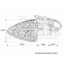 MIGACZE KIERUNKOWSKAZY KIERUNKI CZARNE LED HOMOLOGACJA E11