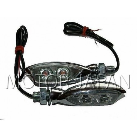 UNIWERSALNE KIERUNKOWSKAZY MIGACZE CHROMOWANE METALOWE HOMOLOGACJA E9