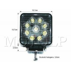 REFLEKTOR LIGHTBAR HALOGEN PRZEDNI LED 9 DIOD 12V