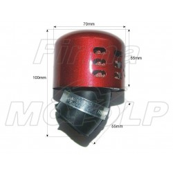 TUNING CZERWONY FILTR STOŻKOWY 38MM 38 MM 38-MM M2 45 STOPNI METALOWA NAKŁADKA