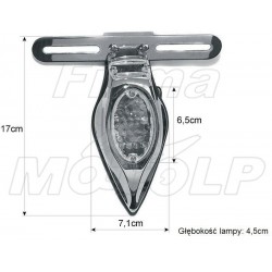 TYLNA LAMPA TYŁ UNIWERSALNA METALOWA CHROM LED HOMOLOGACJA