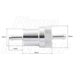 FILTR PALIWA METALOWY CHROM ROZKRĘCANY 8MM