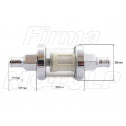 FILTR PALIWA SZKLANY METAL CHROM ROZKRĘCANY 8MM