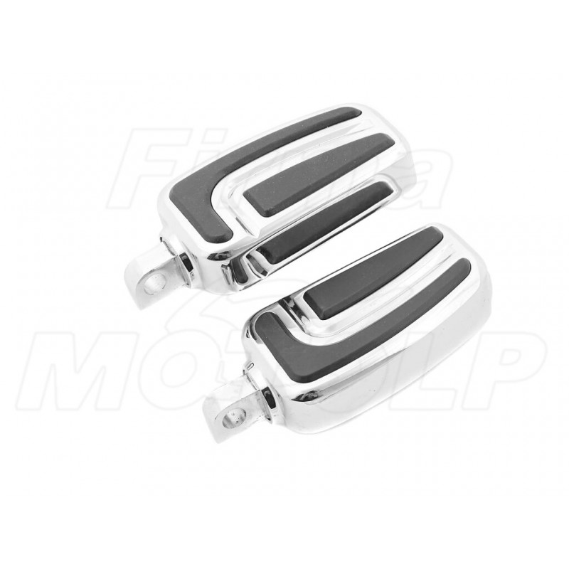 PODNÓŻKI KIEROWCY PASAŻERA MOTOCYKLOWE CHROMOWANE Z GUMĄ