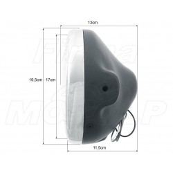 REFLEKTOR LAMPA CZARNY MAT - SUZUKI GSX GSF BANDIT / HONDA CB HOMOLOGACJA E4