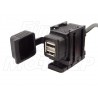 MOTOCYKLOWE GNIAZDO 2X USB NA PŁASKĄ POWIERZCHNIĘ