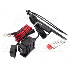 MOTOCYKLOWE GNIAZDO 2X USB NA PŁASKĄ POWIERZCHNIĘ