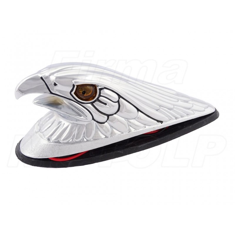 SREBRNY ŚWIECĄCY ORZEŁ ORNAMENT NA BŁOTNIK DO CHOPPERA