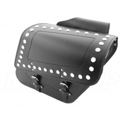 SAKWY SKÓRZANE CZARNE BOCZNE 11L CHOPPER DRAG CRUISER KLASYK