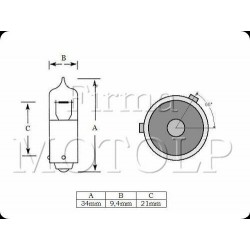ZAROWKA JEDNOWLOKNOWA 12V 21W BIALA BAY9S