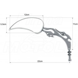 LUSTRA LUSTERKA ŁEZKI METAL HARLEY DAVIDSON HD CHROM 8MM