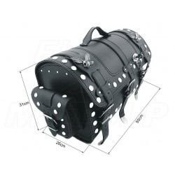 KUFER SKÓRZANY TYLNY TYŁ 30L Z KIESZONKAMI ZDOBIONY ORZEŁKAMI CHOPPER DRAG CRUISER KLASYK