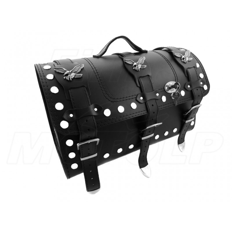 KUFER SKÓRZANY TYLNY TYŁ 30L Z ORZEŁKAMI KAWASAKI EL BN 125 250 ELIMINATOR