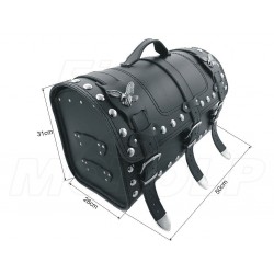 KUFER SKÓRZANY TYLNY TYŁ 30L Z ORZEŁKAMI KAWASAKI EL BN 125 250 ELIMINATOR