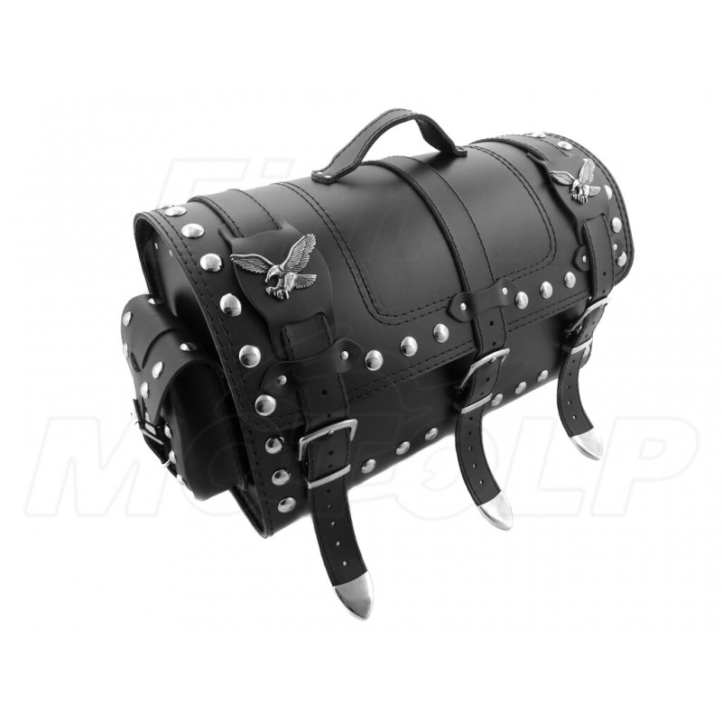 KUFER SKÓRZANY TYLNY TYŁ 30L Z KIESZONKAMI ZDOBIONY ORZEŁKAMI CHOPPER DRAG CRUISER KLASYK