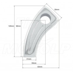 MOCOWANIA UCHWYTY RISERY KIEROWNICY CALOWEJ 25,4MM CHROM