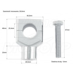 MOCOWANIA UCHWYTY RISERY KIEROWNICY 25,4MM CHROM METAL