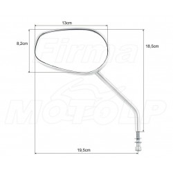 LUSTRA LUSTERKA METAL HARLEY DAVIDSON HD CHROM 8MM HOMOLOGACJA E9