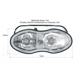 REFLEKTOR LIGHTBAR LAMPA HALOGEN PRZÓD PODWÓJNA CZARNA H3 HOMOLOGACJA E11