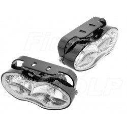 REFLEKTORY LIGHTBARY LAMPY HALOGENY PRZÓD PODWÓJNE CZARNE H3 HOMOLOGACJA E11