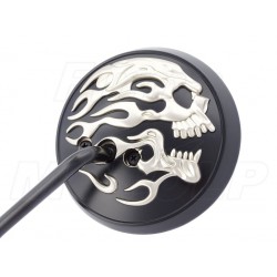 LUSTERKA CZARNE CZASZKA METAL HARLEY DAVIDSON HD 8MM