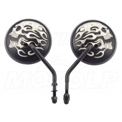 LUSTERKA CZARNE CZASZKA METAL HARLEY DAVIDSON HD 8MM